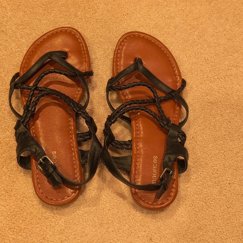 Maurices Black Woven Flat Sandals